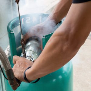 How do you repair a leaking propane tank?